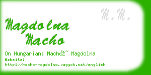 magdolna macho business card