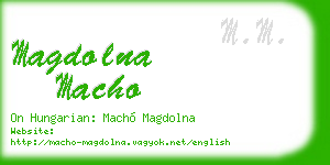 magdolna macho business card